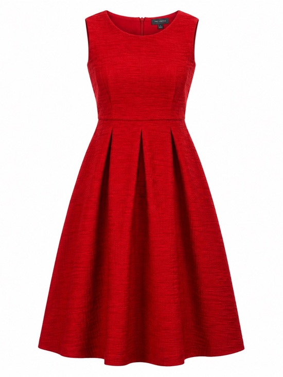 The Limited Dresses & Skirts - The Limited Red Sleeveless Pleated Midi Dress